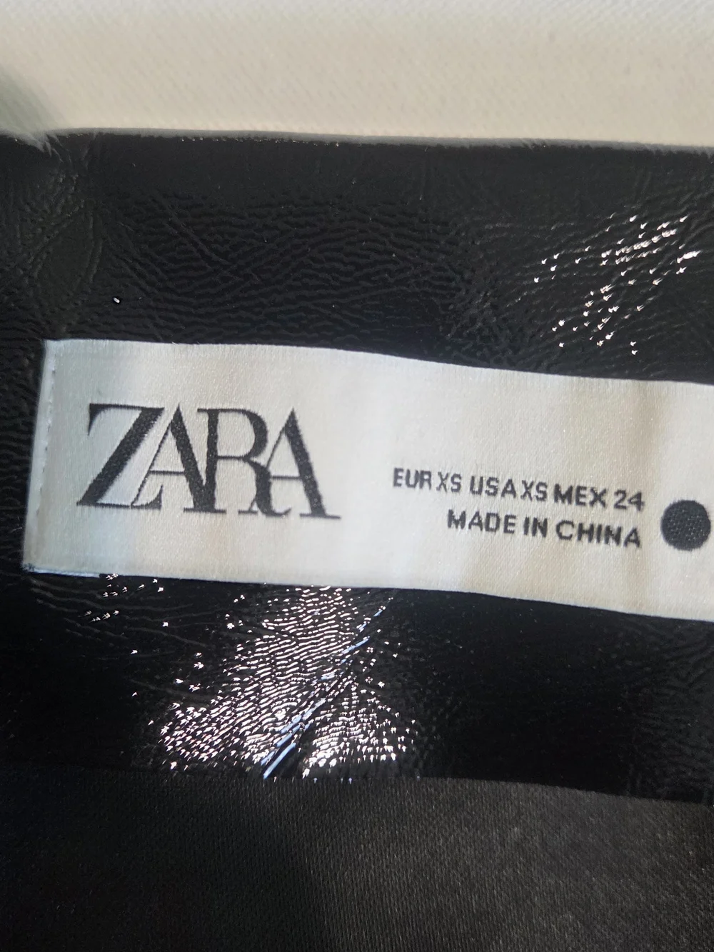 Zara Black Patent Faux Leather Mini